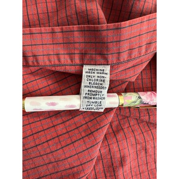 Ralph Lauren Men's Button Up Shirt, Blake Medium Red/Blue Check Navy Pony Preppy - Picture 9 of 10